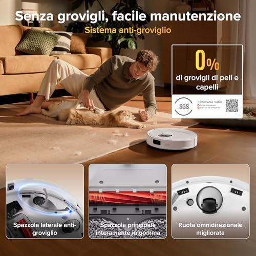 Detalle de roborock Qrevo S Pro: Robot Aspirapolvere Lavapavimenti con Lavaggio Panno a 75°C