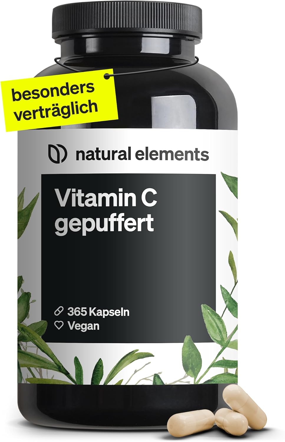 Detalle de natural elements Vitamin C gepuffert 500 mg Kapseln 🍊