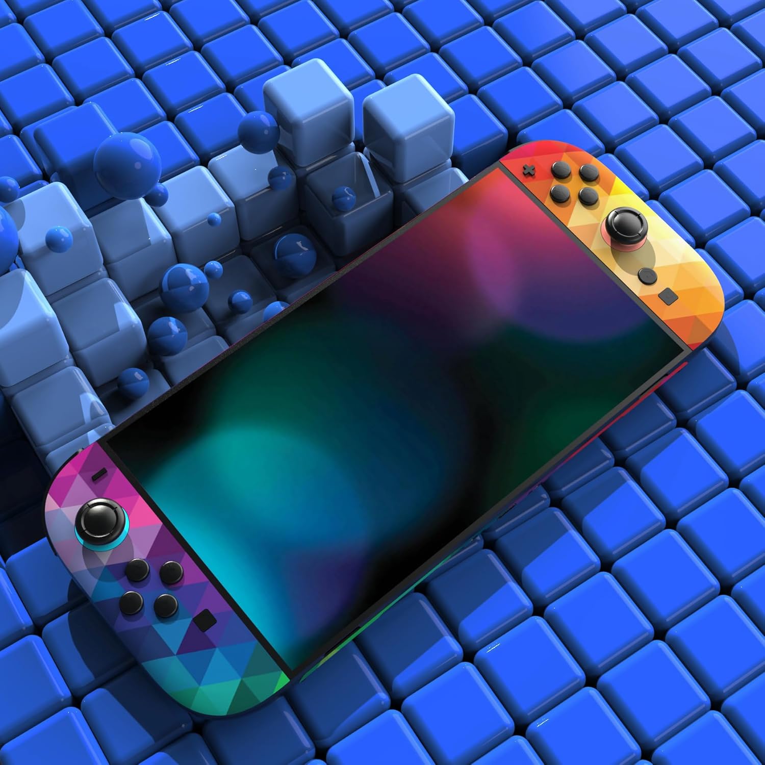 Thumbnail 4 de PlayVital Full Set Protective Skins for Nintendo Switch 2 (Vinyl decal wrap) – Colourful Triangle