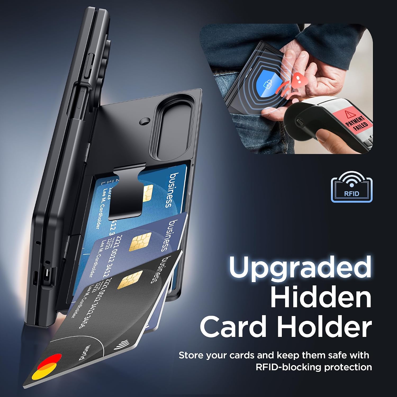 Detalle 2 de TONGATE TON-ZFold8WalletBigStand-Black Case for Galaxy Z Fold 8 Ultra, Card Slot & Stand