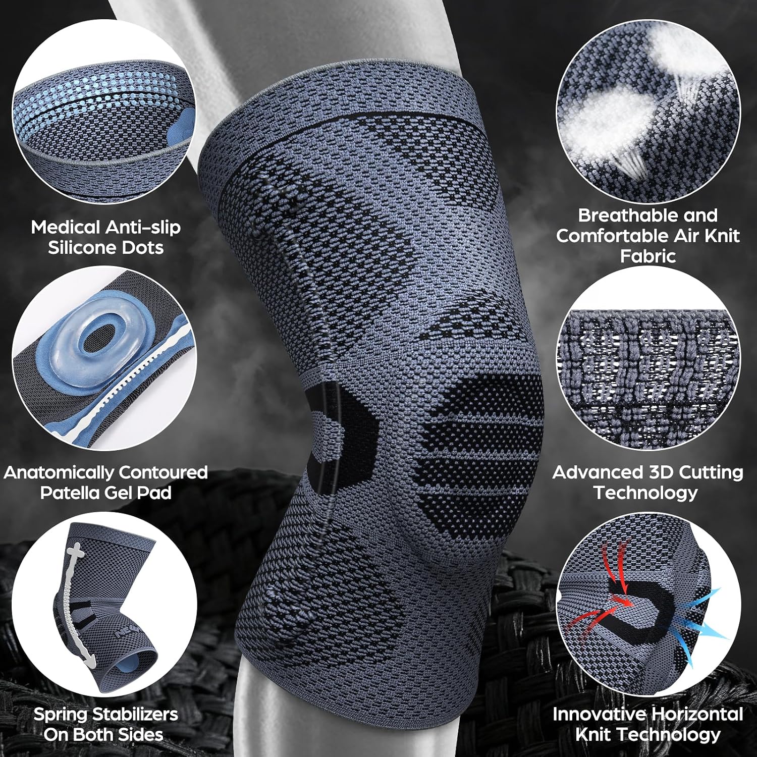 Detalle 2 de NEENCA HX050-US Professional Knee Brace with Patella Gel Pad and Side Stabilizers