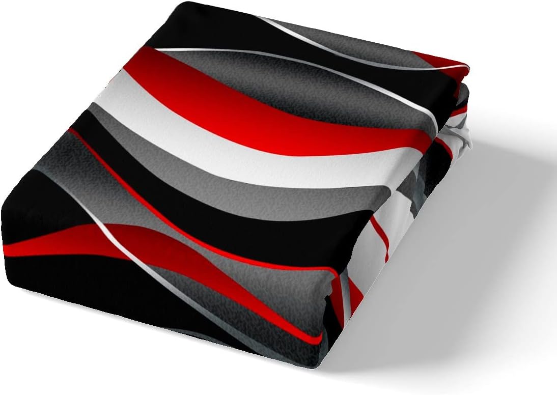 Thumbnail 4 de Homemissing Red Grey Black Geometric Spiral duvet cover set for kids – hidden zip, microfiber, with 1–2 pillowcases (double size)