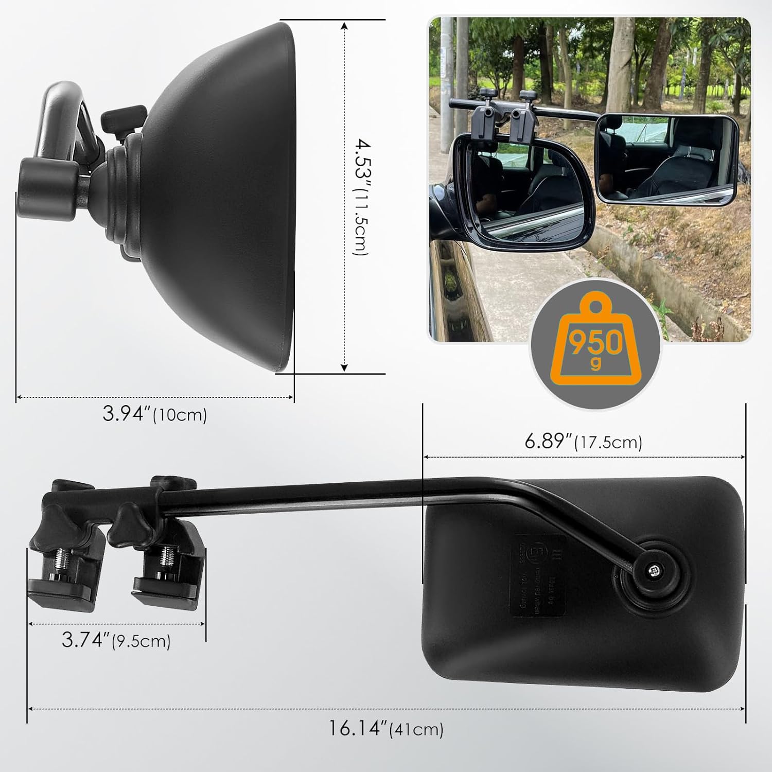 Thumbnail 6 de 2er-Set Universaler Außenrückspiegel für Wohnwagen – 360° verstellbar, robustes Caravanspiegel-Set