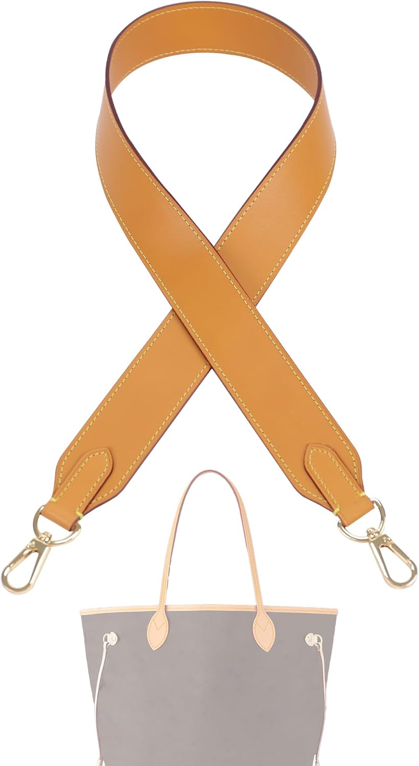 Detalle de DGAZ Vachetta Leather Shoulder Strap for Neverfull – 3.8 cm, 65 cm (Beeswax Finish)