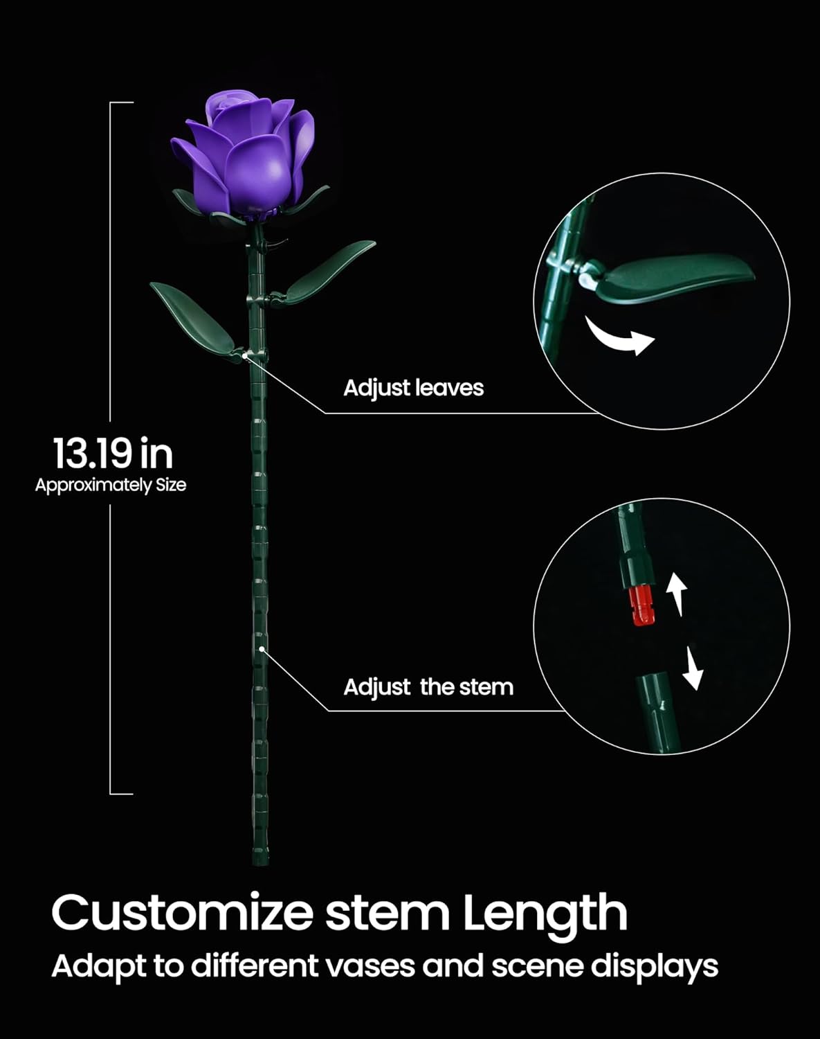 Thumbnail 5 de Millionspring Lila Rosenstrauß-Bauset mit 12 künstlichen Rosen – DIY-Geschenk für Valentinstag & besondere Anlässe