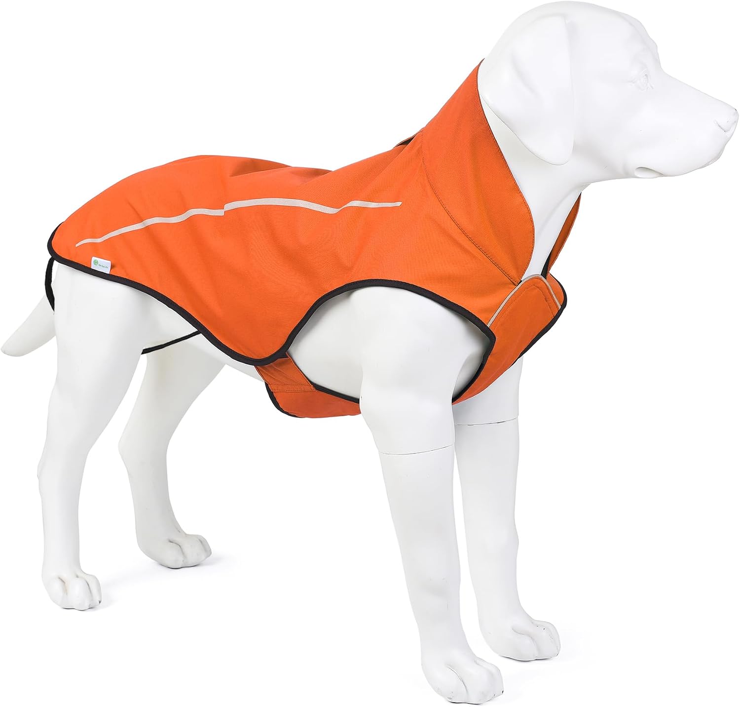 Detalle 2 de Mile High Life dog raincoat (XS, Orange) with reflective stripe and adjustable easy step-in closure