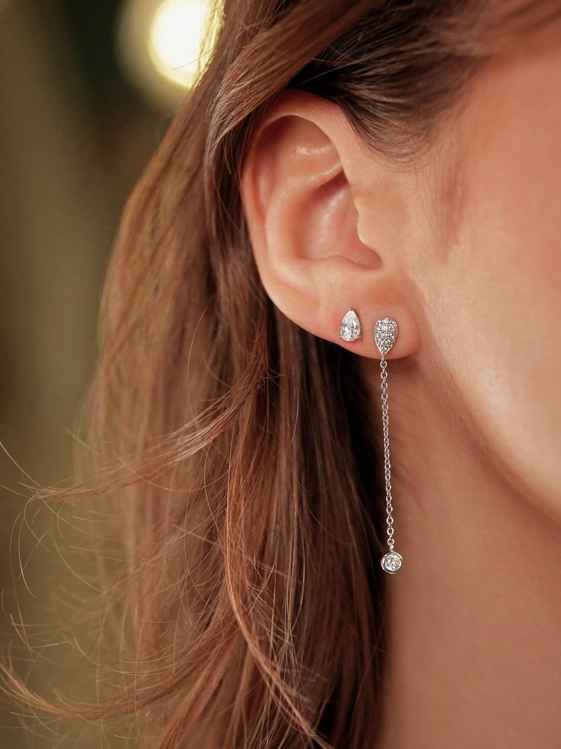 Thumbnail 4 de Amor Ohrstecker 925 Sterling Silber – Damen Ohrringe mit Zirkonia in Schmuck Geschenk Box