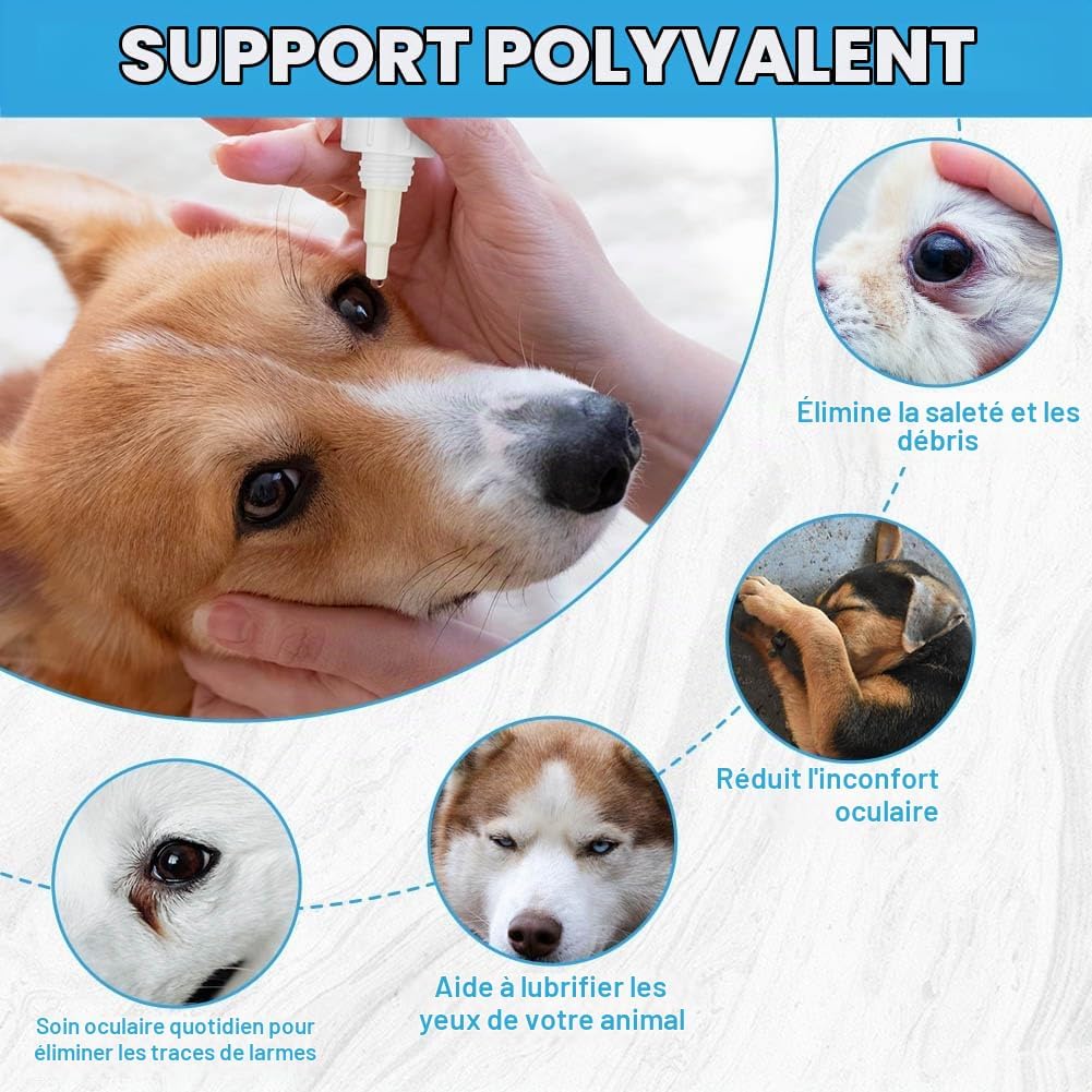 Thumbnail 2 de Aomig oogdruppels voor katten en honden, 50 ml, hydraterend en reinigend