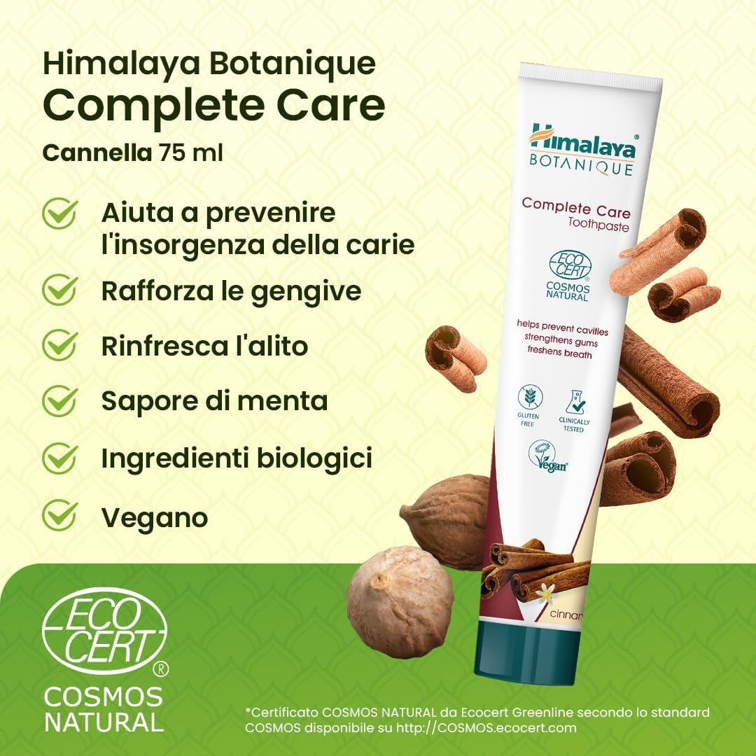 Thumbnail 1 de Himalaya Botanique Complete Care Candela Cannella – Dentifricio Vegano Ecocert Cosmos Natural, 75 ml