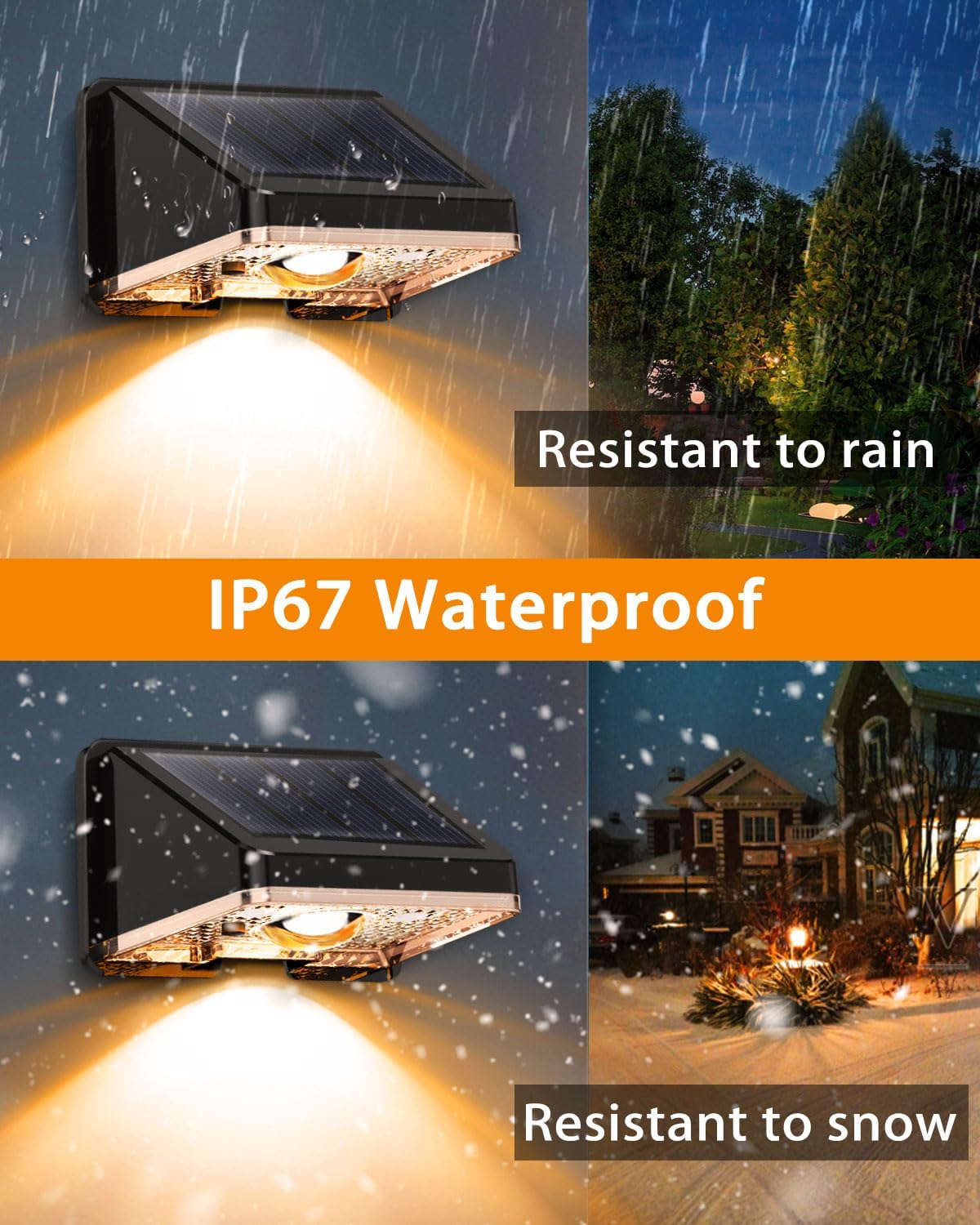 Thumbnail 3 de Delaiglow Solar Fence Lights Outdoor 8 Pack: Warm White 3000K, IP67 Waterproof