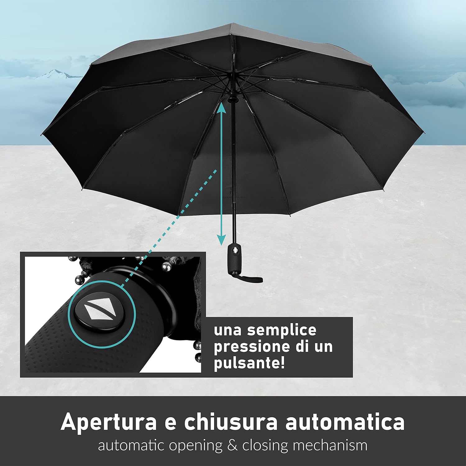 Thumbnail 5 de STYNGARD Ombrello impermeabile fino a 140 km/h OSLO, automatico e tascabile