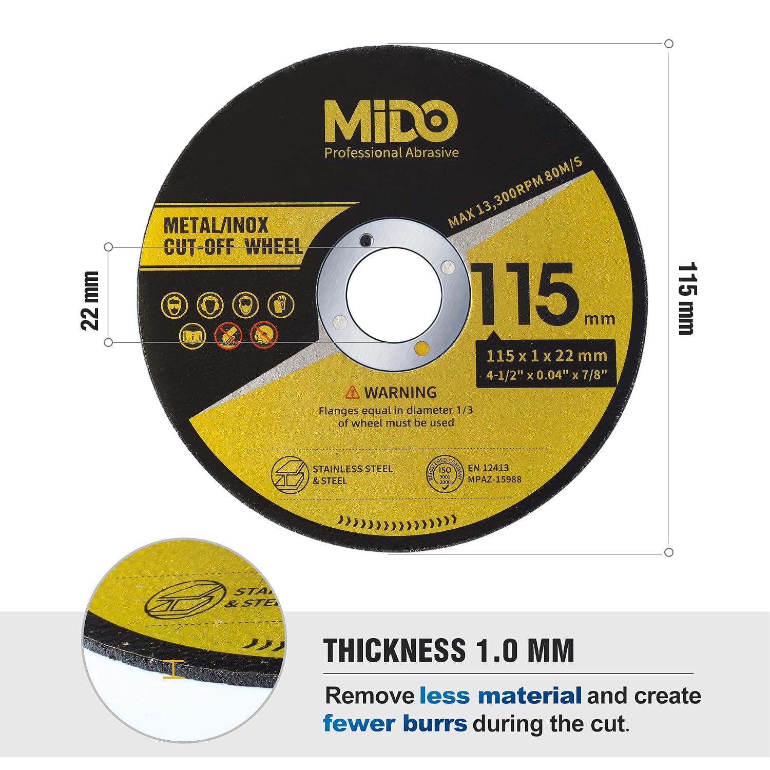 Thumbnail 2 de MIDO Professional 115 mm 25-Pack cutting discs