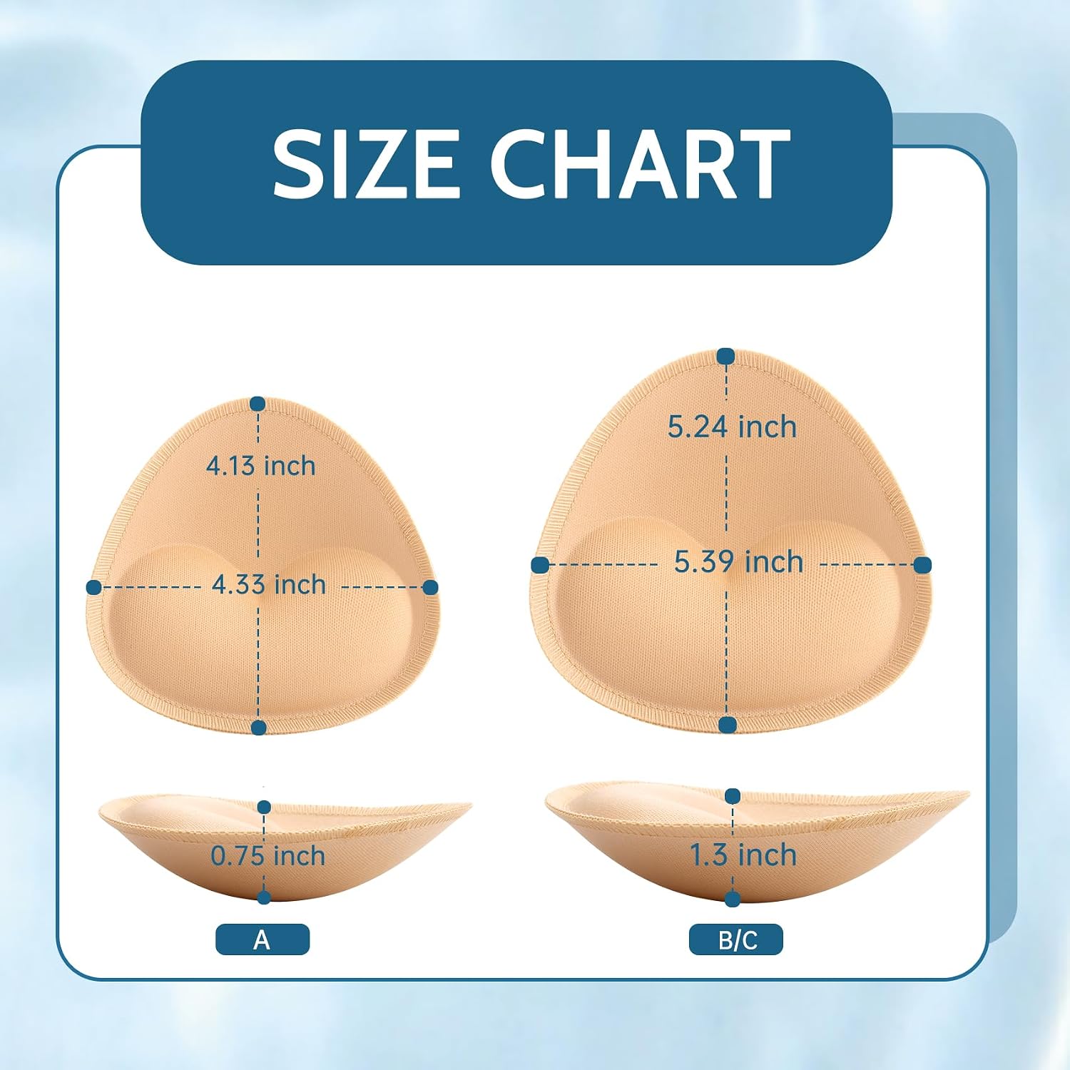 Detalle de Nimiah Waterproof Swimsuit Bra Inserts Pads – sewn push-up replacement pads for bikini and sports bras