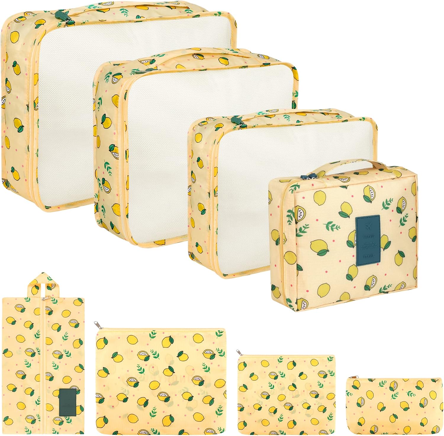 Detalle de Coolzon Packing Cubes Koffer Organizer – 8-teiliges Set, Gelb