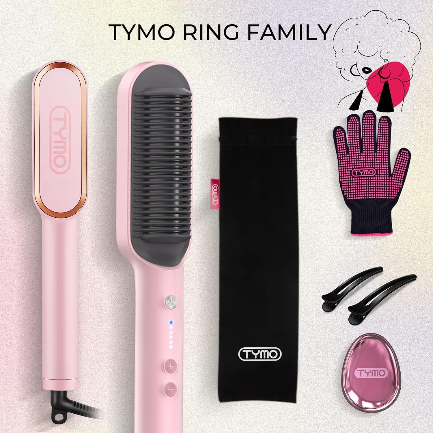 Thumbnail 6 de TYMO HC100R Hair Straightener Brush, 5 Heat Settings, Dual Voltage