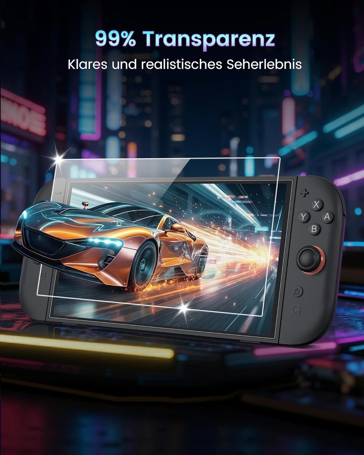 Thumbnail 5 de TRANSNOVO Switch 2 Schutzfolie (2025) mit Auto-Ausrichtungs-Buchrahmen – 9H Panzerglas, Zero-Lag Touch, 2 Stück