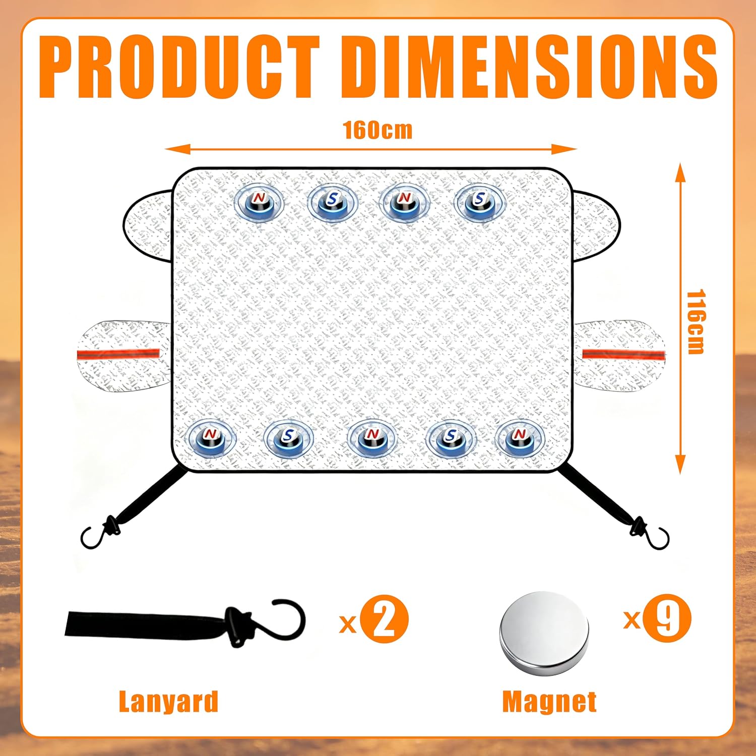 Detalle 2 de HuaCommerce Windscreen Cover 160x116cm