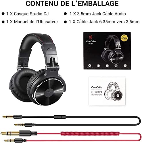 Thumbnail 7 de OneOdio Pro-10, casque filaire DJ avec microphone, haut-parleurs 50 mm