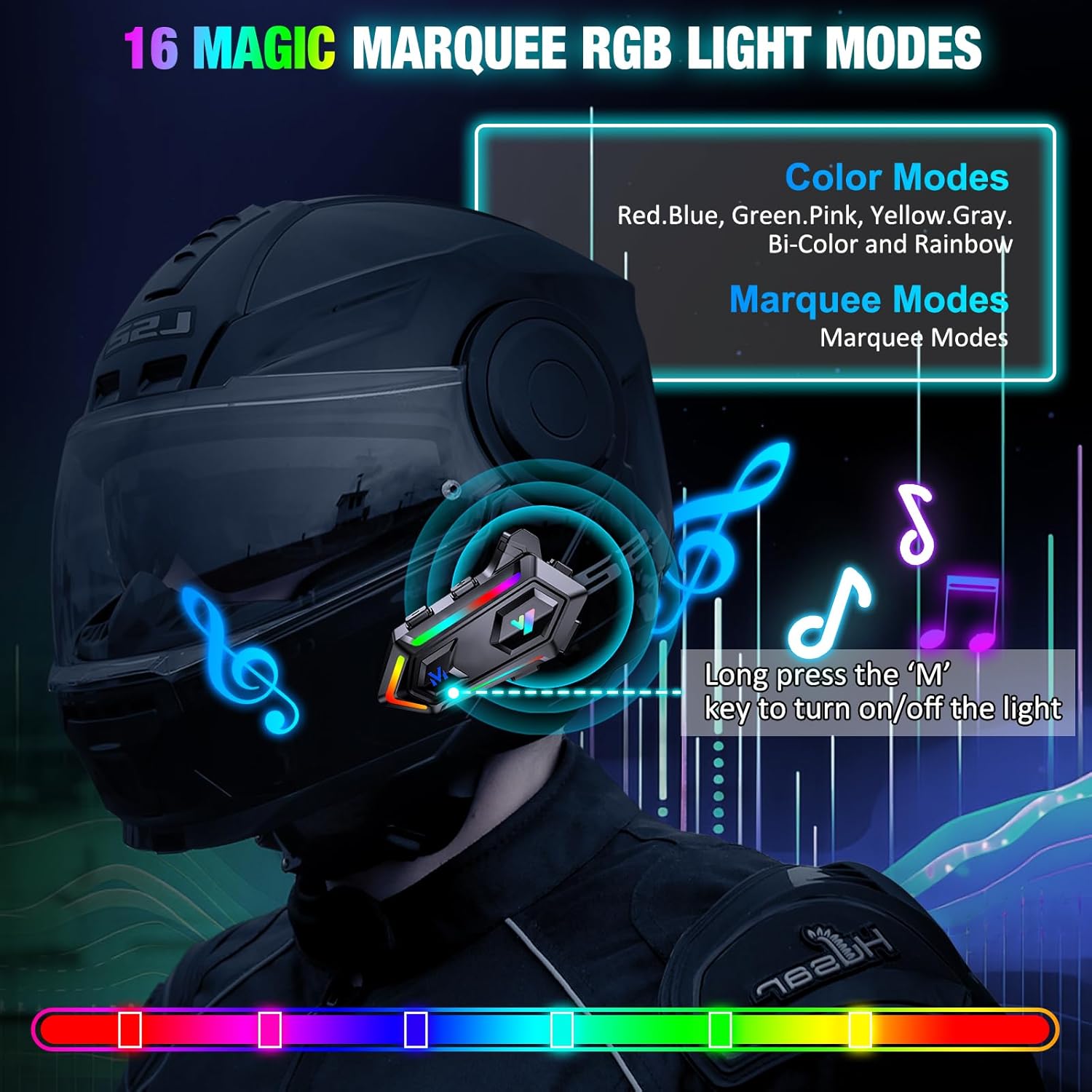 Detalle 2 de FEYA Y-M20 motorcycle helmet speakers 70 mph