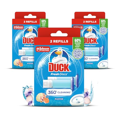 Detalle de Duck Fresh Discs Toilet Cleaner Refill Twin Pack — Marine Fragrance, 6 Tubes