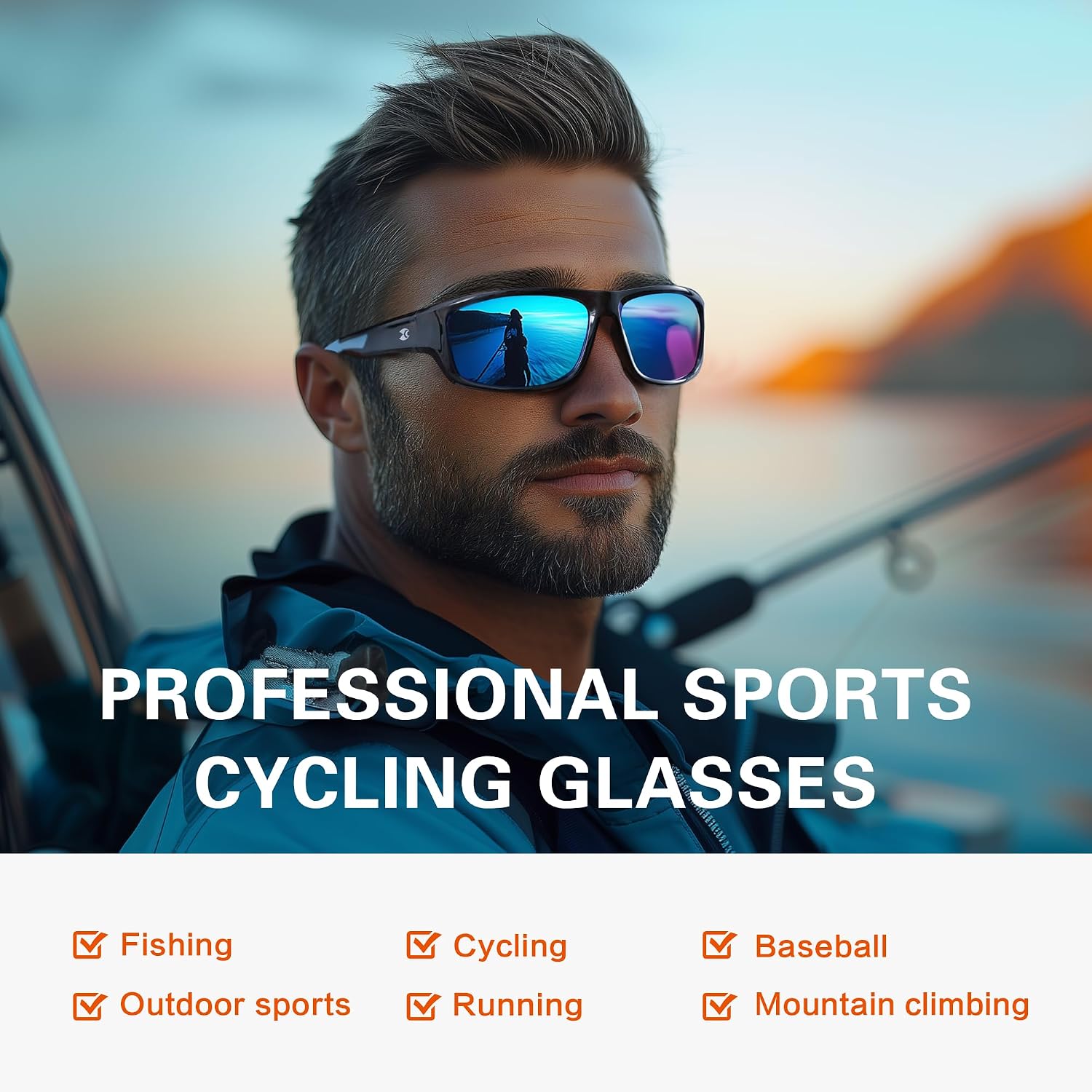 Detalle 2 de suoso Polarized Sports Sunglasses with TR90 Wrap Frame and UV400 TAC Lenses