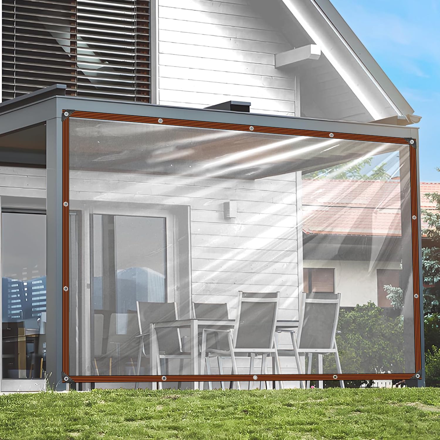 Detalle de Transparente Plane Mit ösen 2x3 m – Durchsichtig abdeckplane für Außenbereich, wasserdicht und UV-beständig