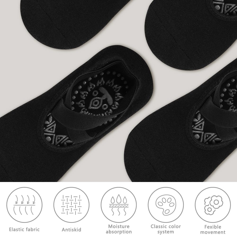 Detalle 2 de Calzini antiscivolo yoga donna Flintronic: comfort, stabilità e stile per Pilates, danza e fitness