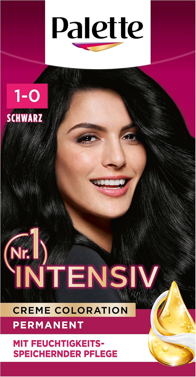 Thumbnail 1 de Palette Intensiv Creme Coloration 1-0/900 Schwarz – permanente Haarfarbe (3 x 115 ml) mit 100% Grauabdeckung