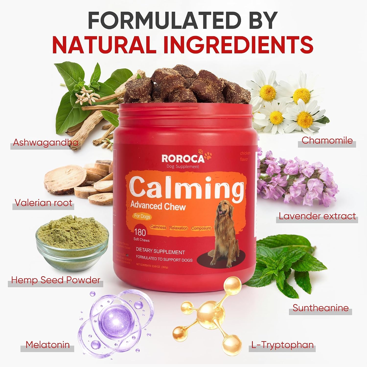 Thumbnail 2 de ROROCA Dog Calming Chews, 180 Count