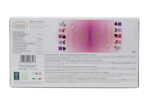 Detalle 2 de Buratti Confetti con Mandorle Tostate e Cioccolato Bianco – confezione 1000 g, gusti multipli, Rosa
