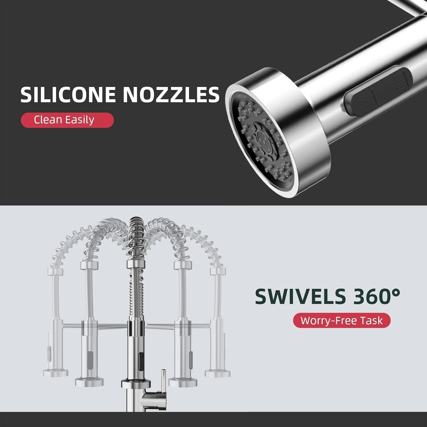 Thumbnail 4 de Cobbe Spring Kitchen Sink Mixer Tap 360°