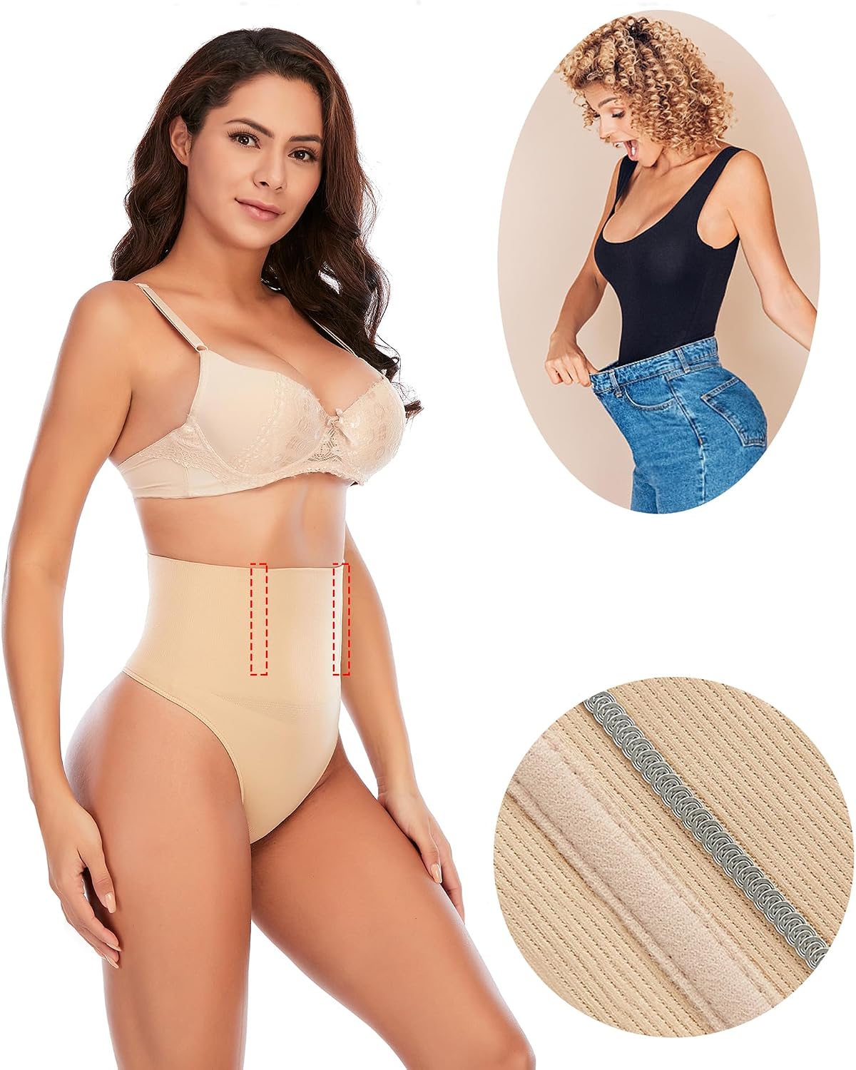 Detalle de Werena Tummy Control Thong Shapewear Seamless Tummy Tucker Thong Panties