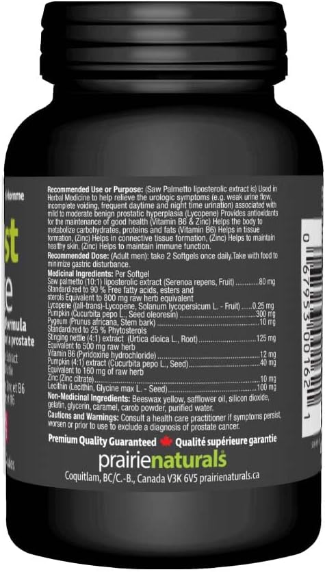 Detalle de Prairie Naturals Prost Force Prostate Health Softgels with Saw Palmetto, 60 Count