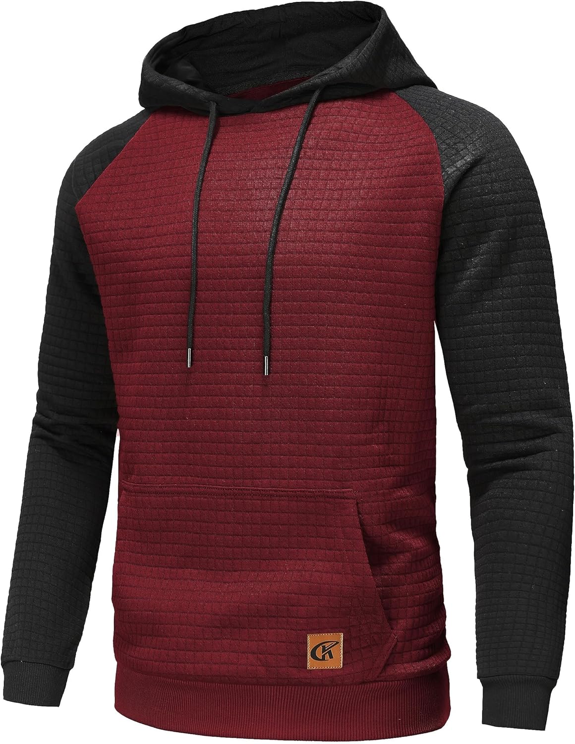 Thumbnail 1 de YuKaiChen Men's Patchwork Plaid Jacquard Hoodie with Pockets