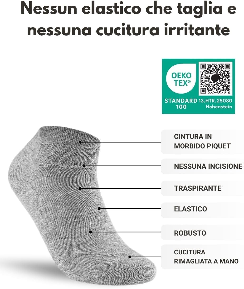 Thumbnail 2 de Sockenkauf24: 10 paia di calzini da ginnastica per diabetici, senza elastico e cuciture