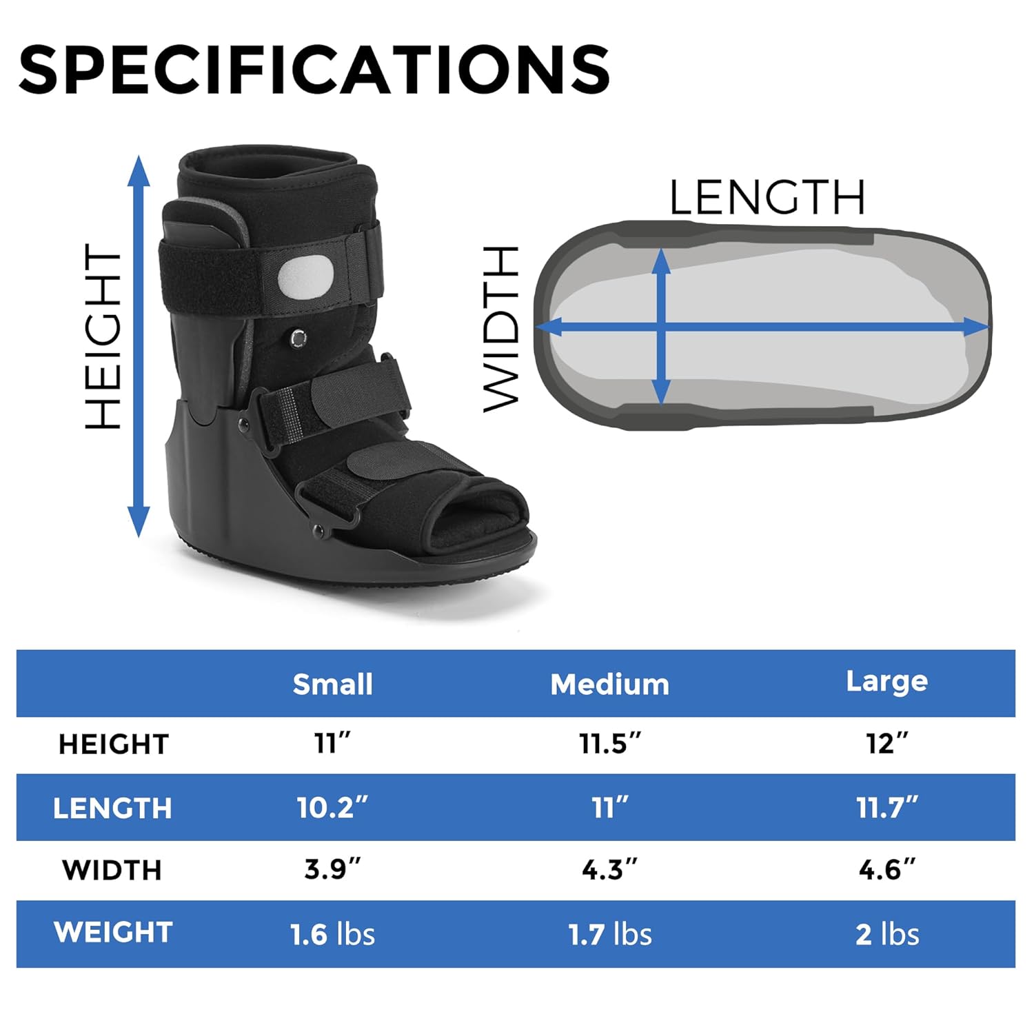 Thumbnail 6 de LAFUYSO Air Walking Boot – Short Cam Walker Medical Foot Brace for Fractures, Sprains & Joint Injuries