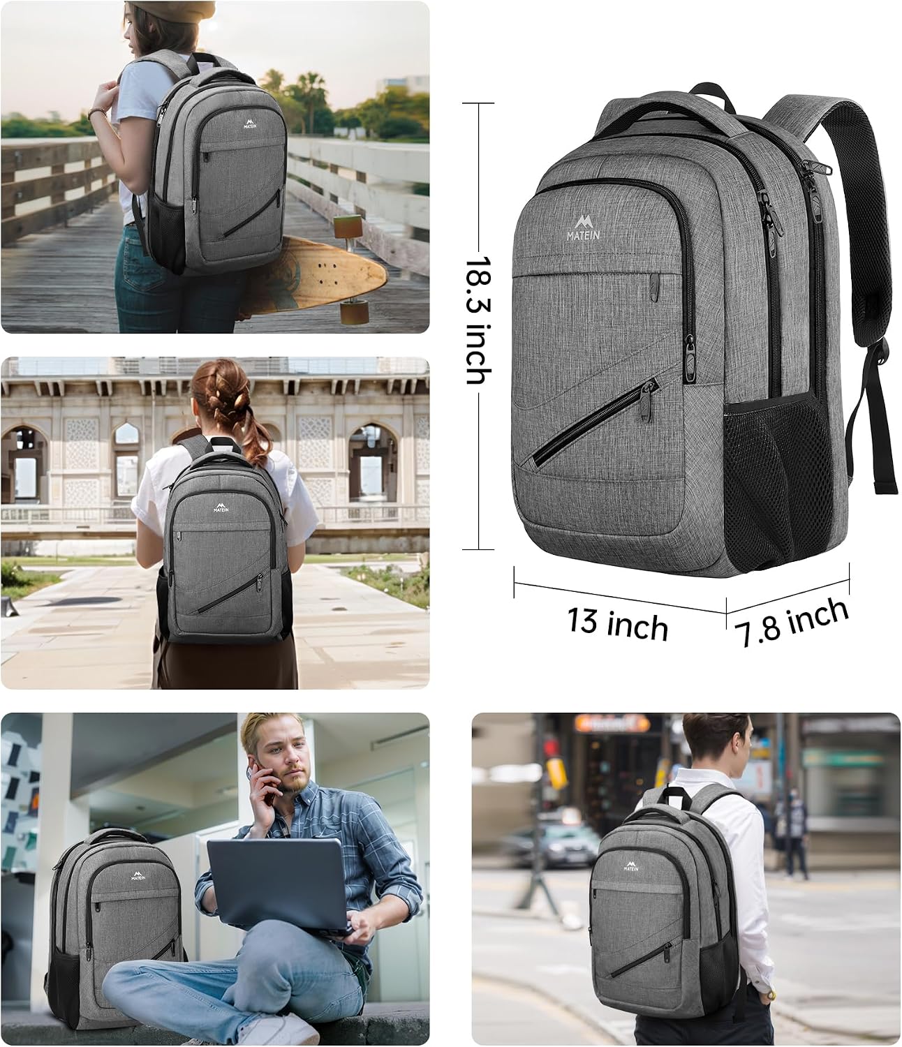 Thumbnail 5 de MATEIN Laptop Rucksack 17 Zoll