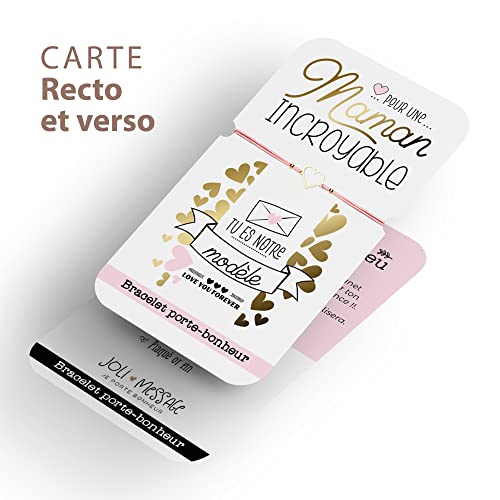 Thumbnail 1 de ÉNJA Création Bracelet pour maman avec cœur doré, cordon ajustable et carte