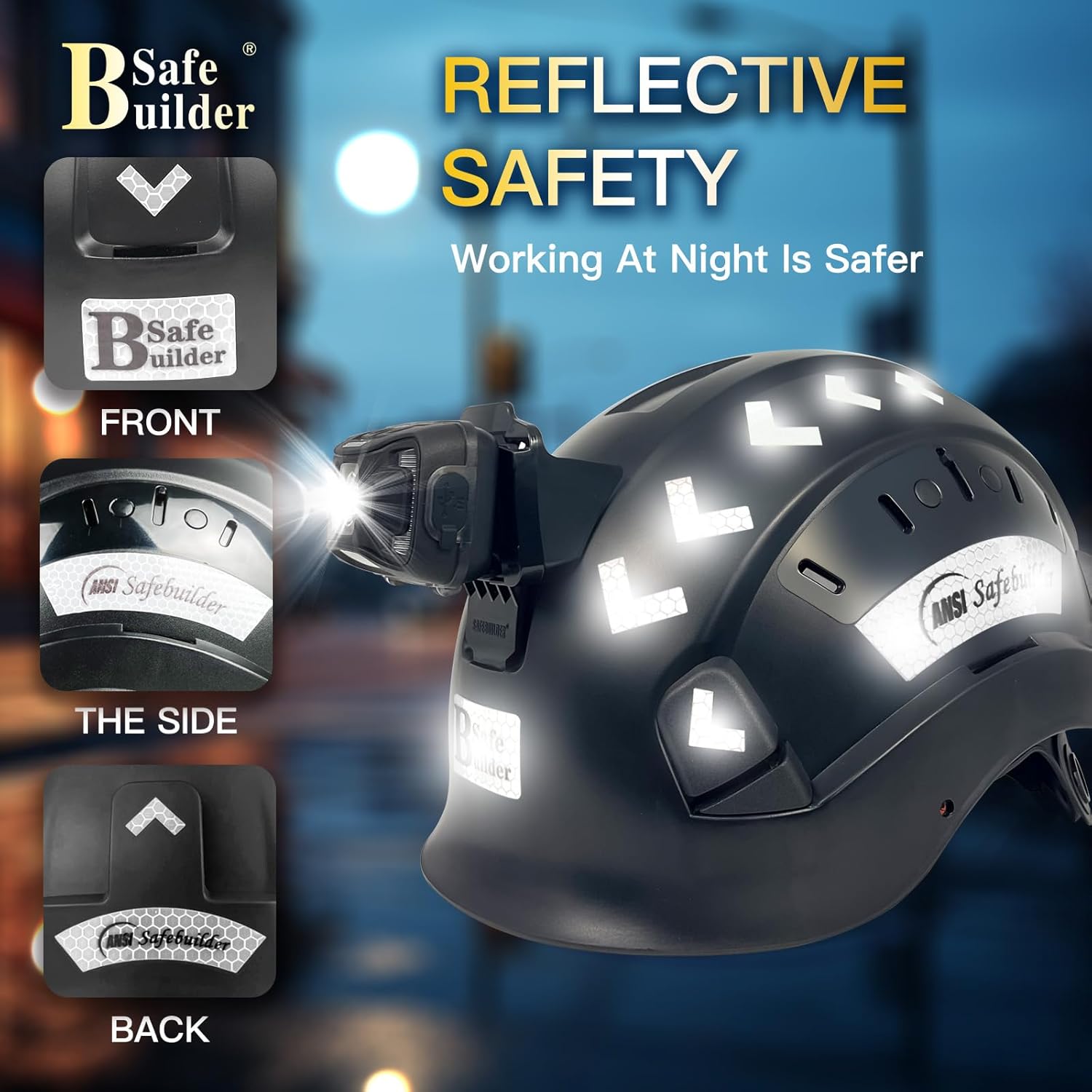 Thumbnail 6 de SAFEBUILDER Safety Hard Hat with Headlamp ⛑️