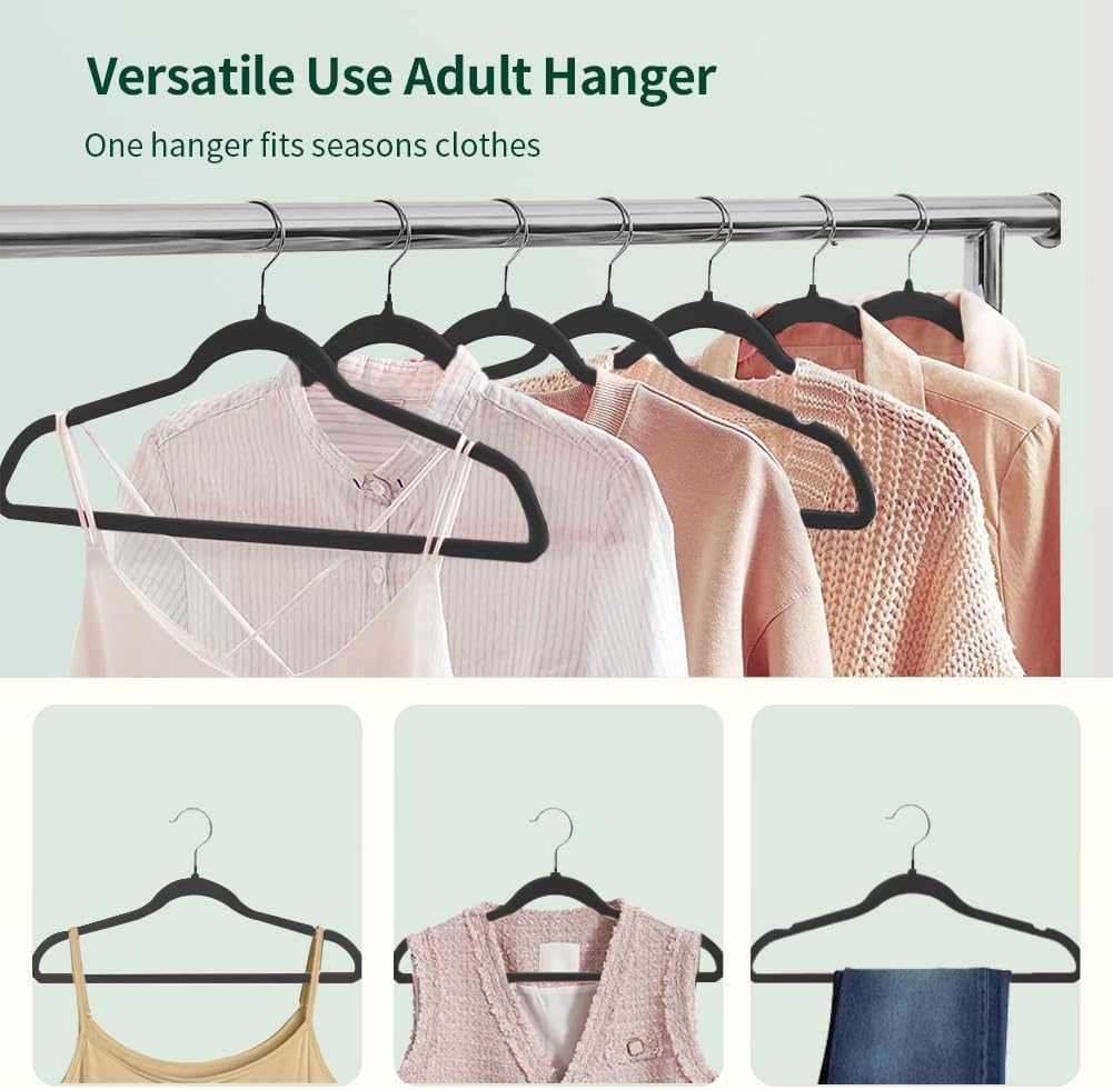 Detalle 2 de Stormix Velvet Clothes Hangers, 17.3-inch