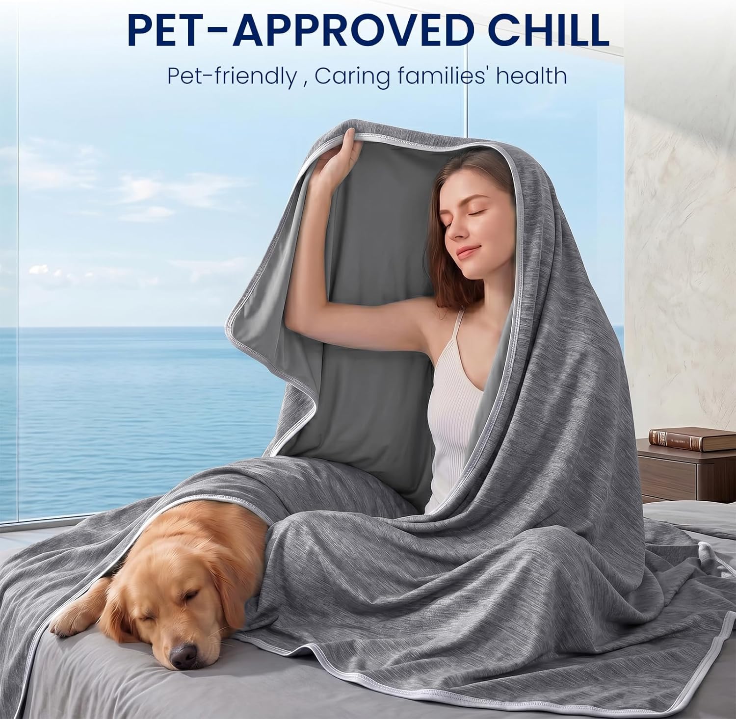 Detalle de Topcee Cooling Blanket (90"x90") Queen Size Arc-chill Cooling Fiber for Hot Sleepers