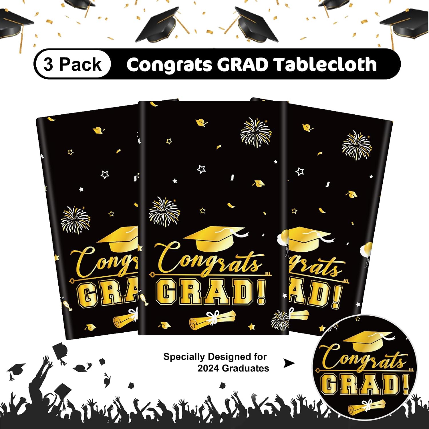 Thumbnail 4 de Graduation Tablecloth, 54 x 108 Inch
