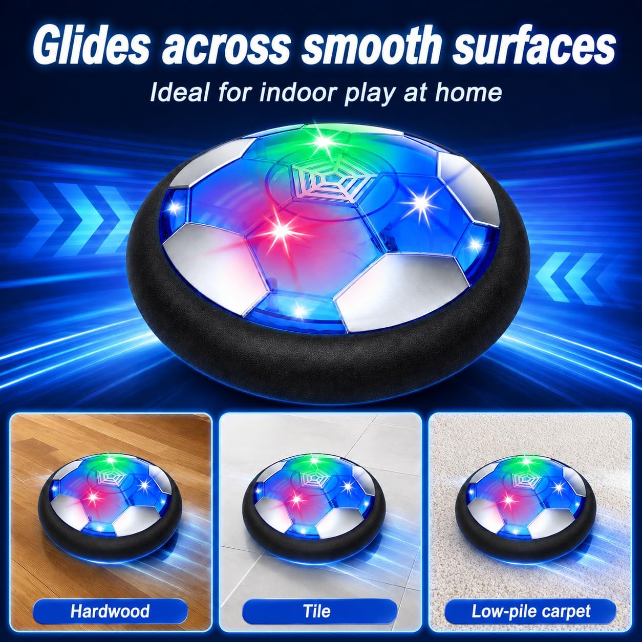 Thumbnail 4 de TODARRUN Kids Toys Hover Soccer Ball with Colourful LED Lights and Soft Foam Bumper