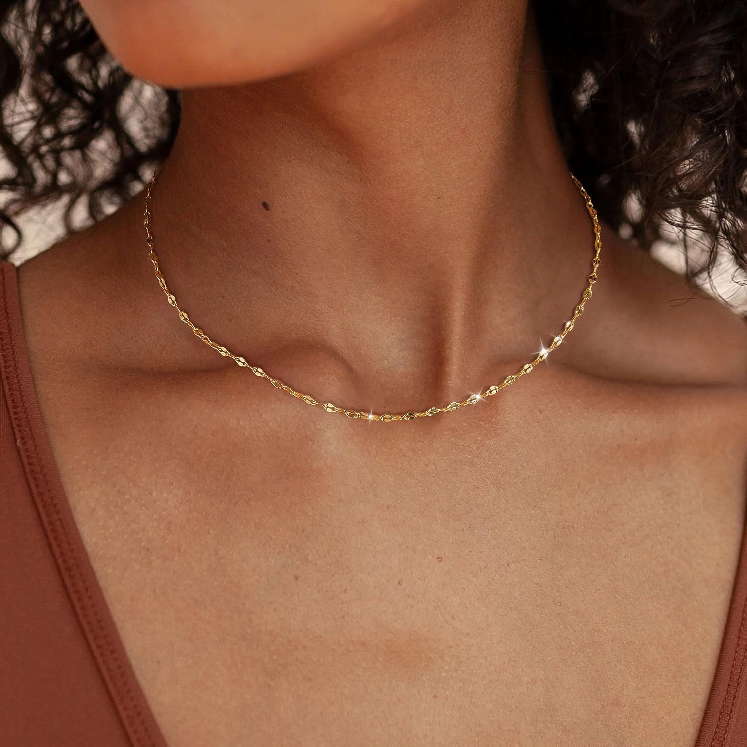 Detalle 2 de ZHESHY Gold Silber 925 Kette Damen 40cm