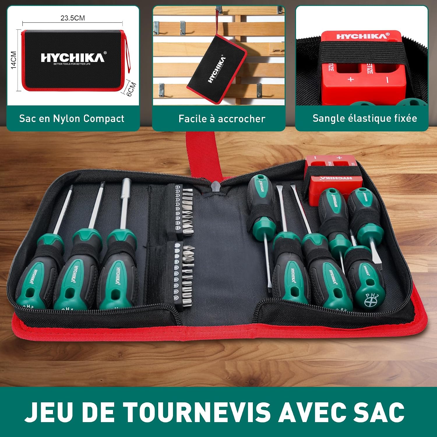 Thumbnail 3 de HYCHIKA 30 pcs Kit Tournevis Magnétique – Ensemble CR-V pour DIY et meubles