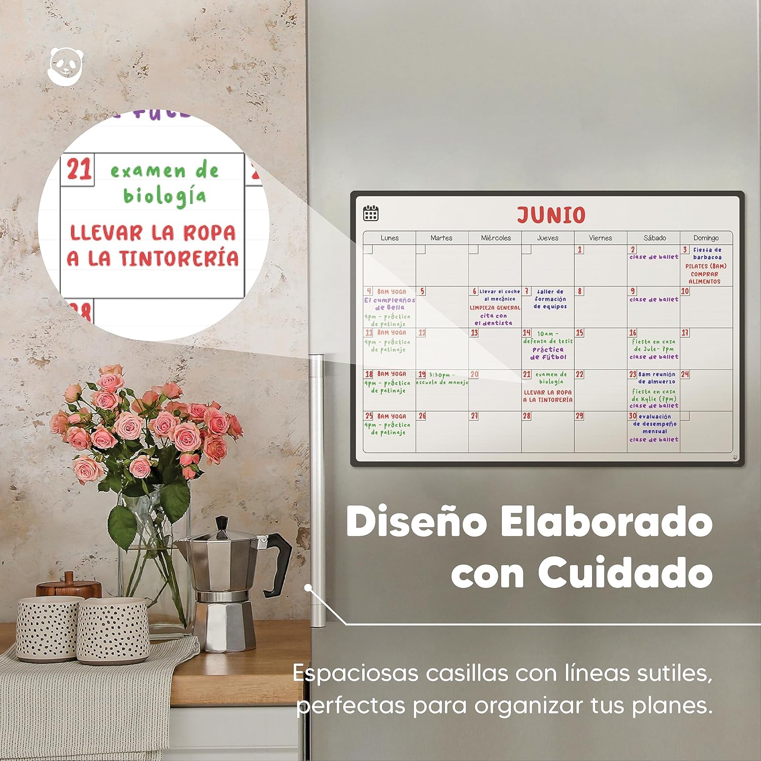 Detalle 2 de Smart Panda Pizarra Magnética A3 planificador semanal 🗓