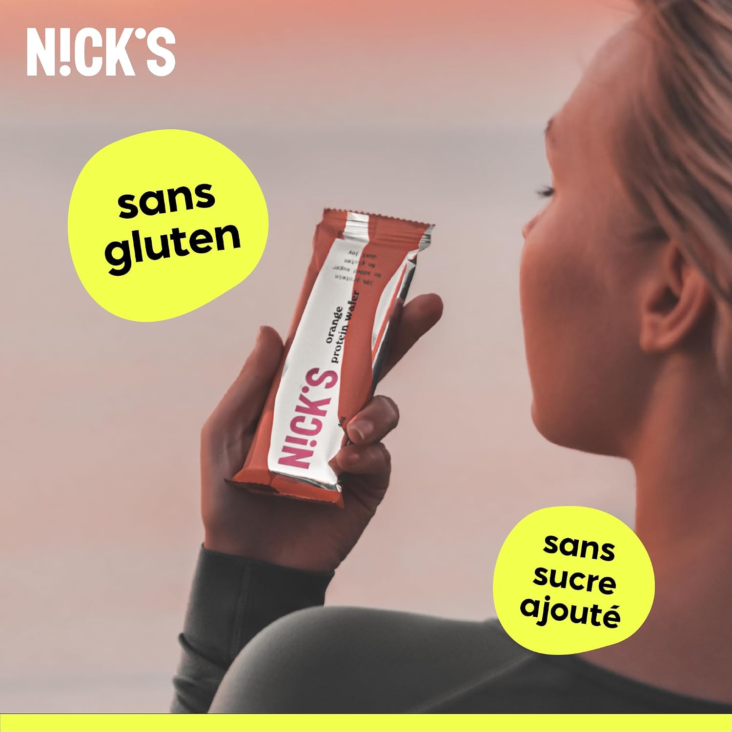 Detalle 2 de NICKS Barre protéinée Sans Sucres Ajoutés Gaufrettes