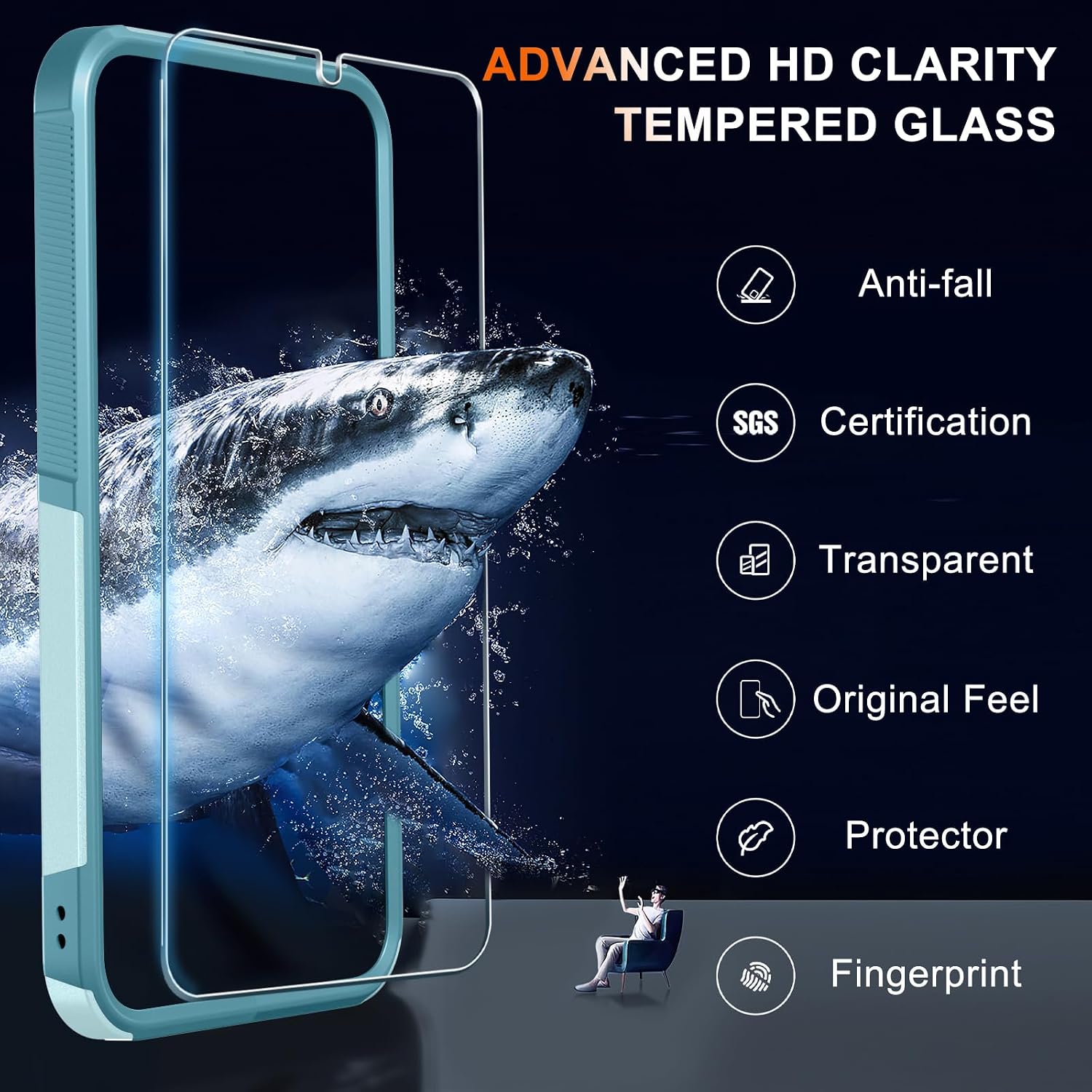 Detalle de RMOCR Military-Grade Galaxy S25 FE Case (Screen Protector + Camera Lens Cover) in Mint Green