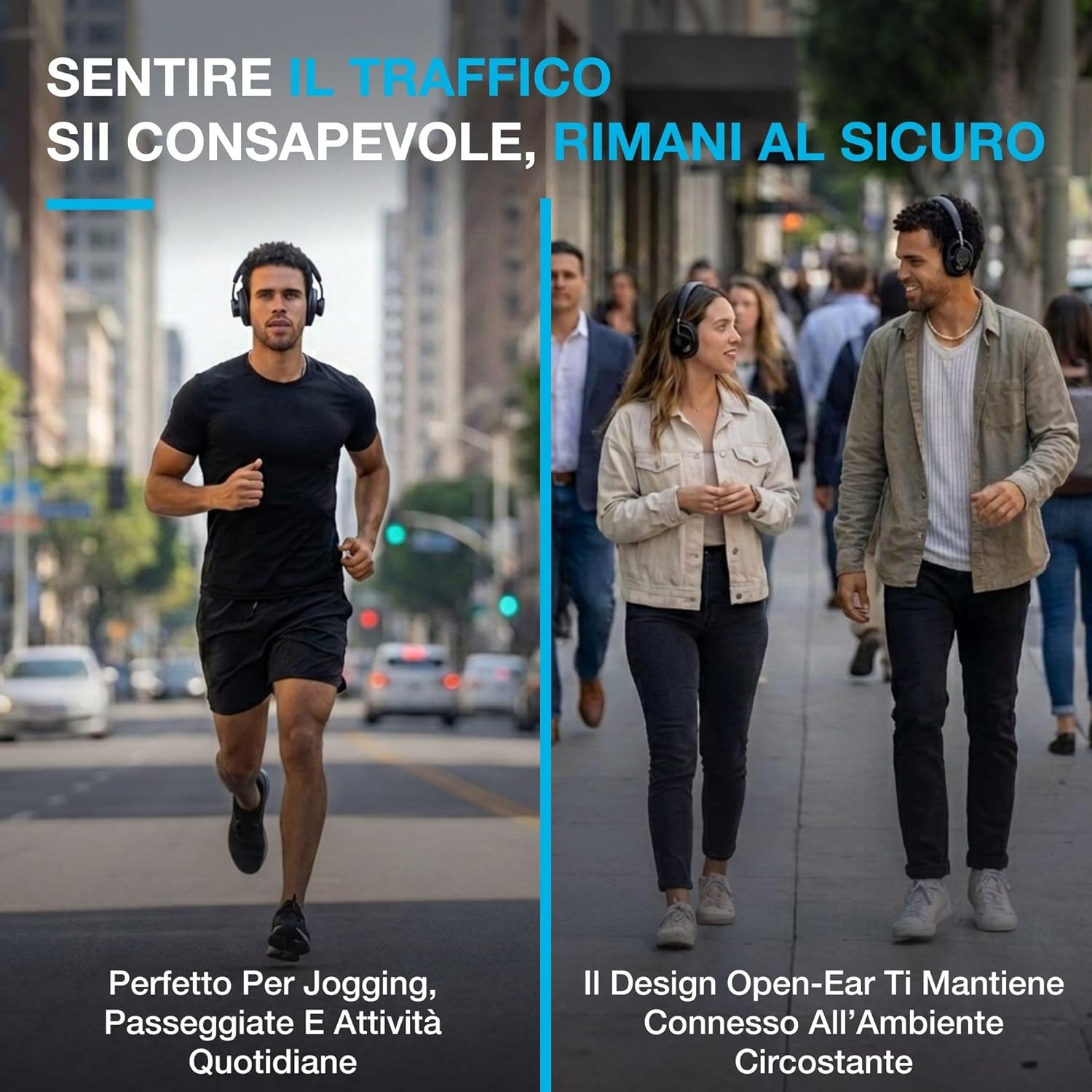 Thumbnail 1 de JLab JBuds Open Ear cuffie wireless Bluetooth open-ear con autonomia 24 ore, doppio driver e audio personalizzabile (nero)