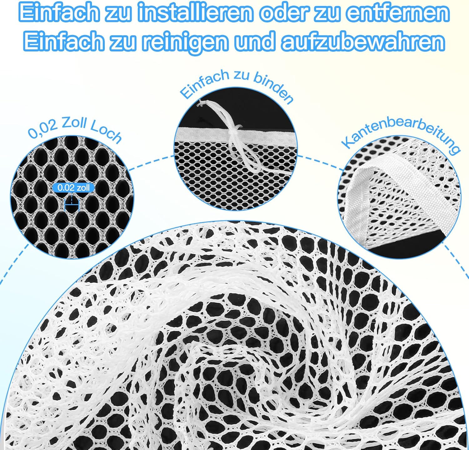 Thumbnail 4 de YIBONIKA Treppen Schutznetz Kinder (3 x 0,9 m), Sicherheitsnetz für Balkon, Geländer & Haustiere – weiß